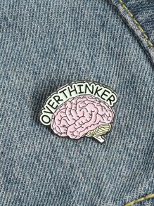 Brain Design Brooch - Multicolor - View 1