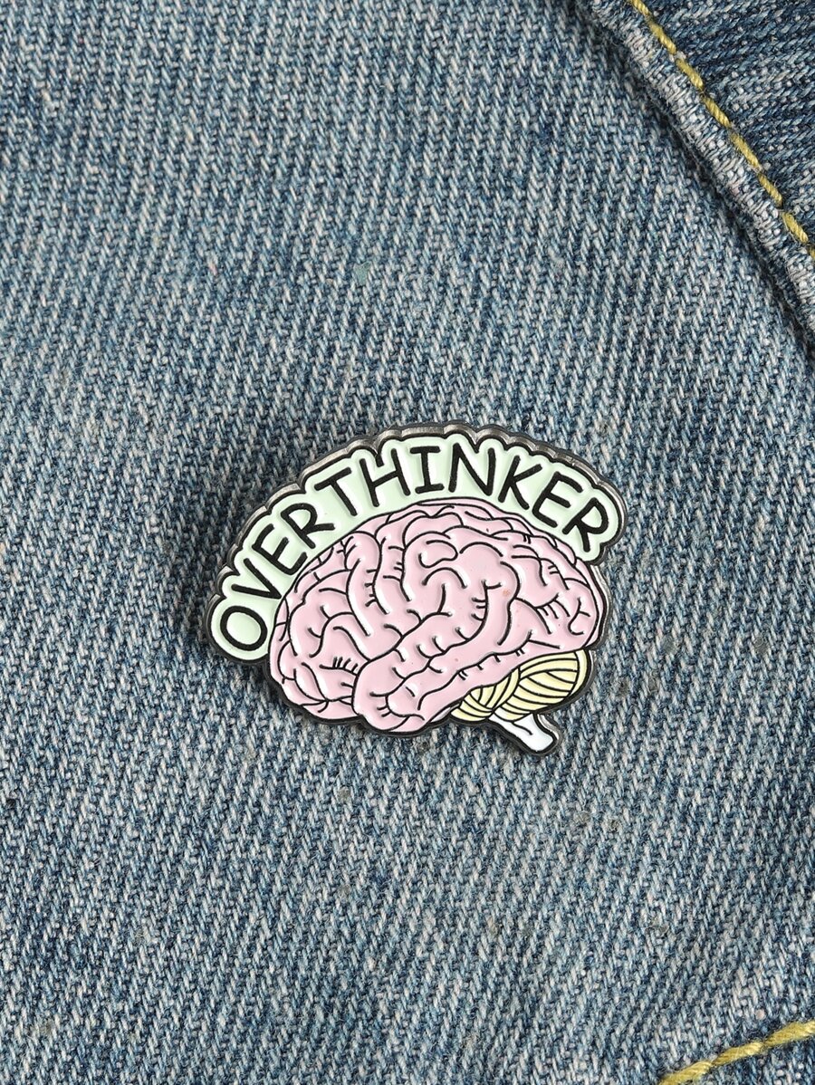 Brain Design Brooch - Multicolor - View 1