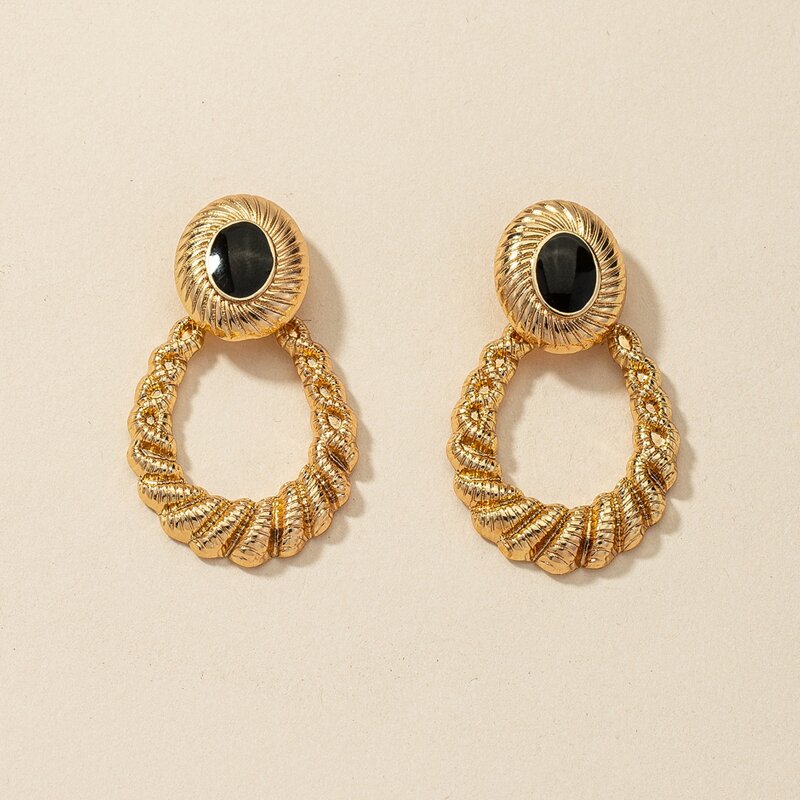 

Textured Metal Earrings, Gold