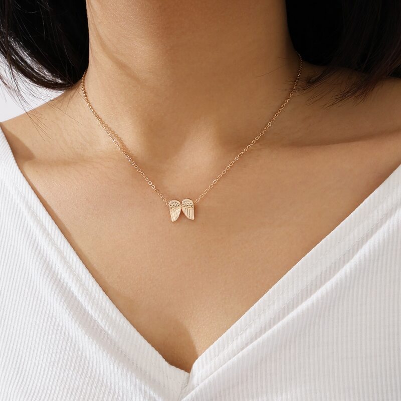 

Wing Pendant Necklace, Gold