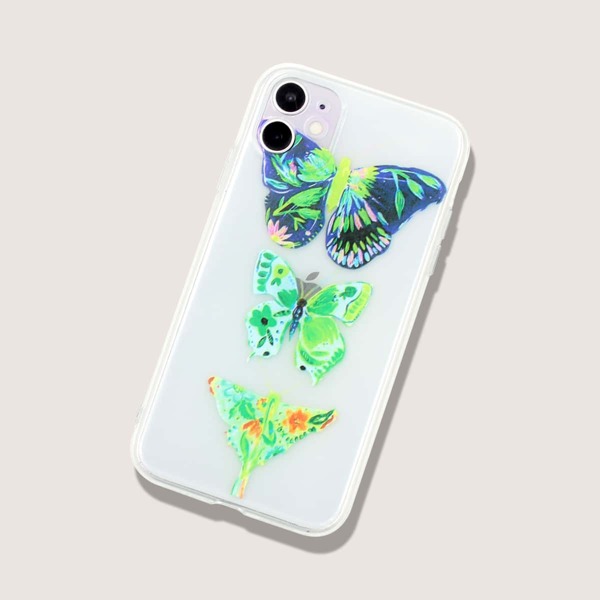 

Прозрачный чехол для iPhone с принтом бабочки