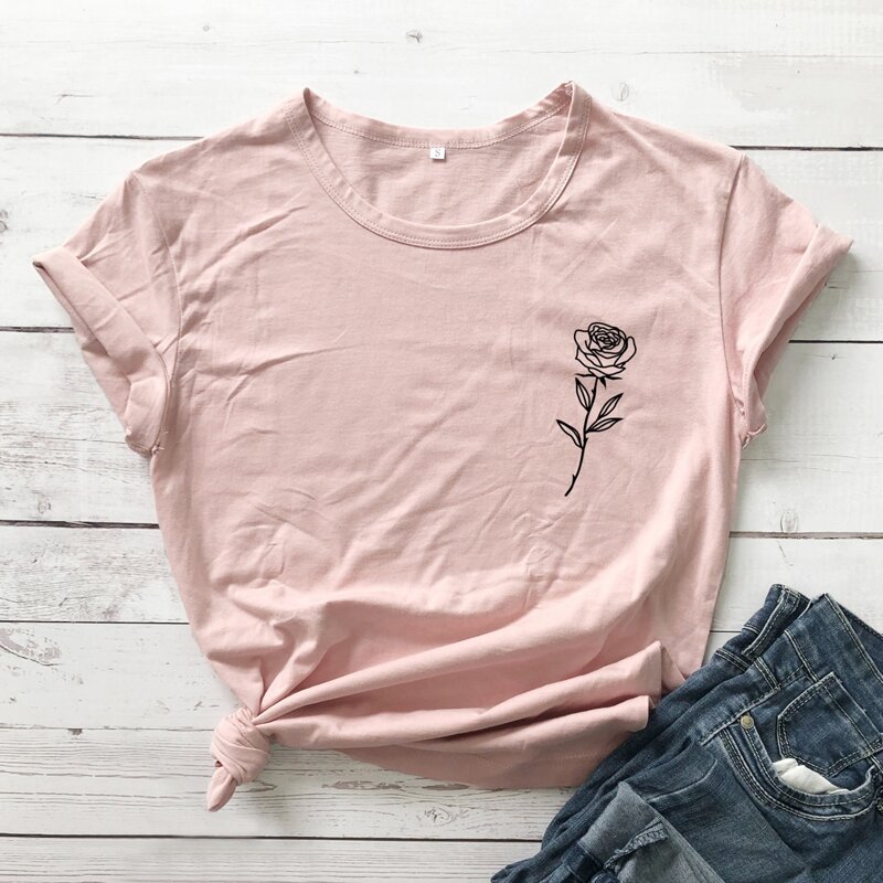 

Rose Graphic Tee, Baby pink