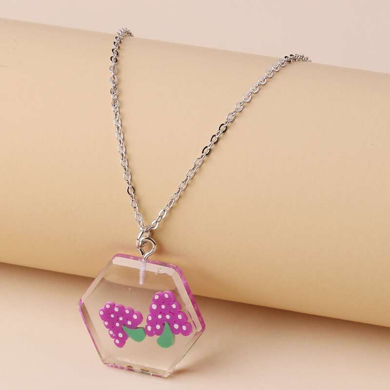 

Grape Pendant Necklace, Mauve purple