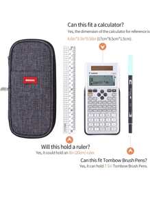 1pc Double Layer Pencil Bag - Grey - View 4