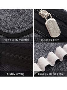 1pc Double Layer Pencil Bag - Grey - View 6