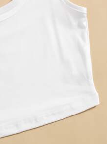 SHEIN Unity เสื้อกล้ามครอปท็อปสีพื้น - สีขาว - ดู 6