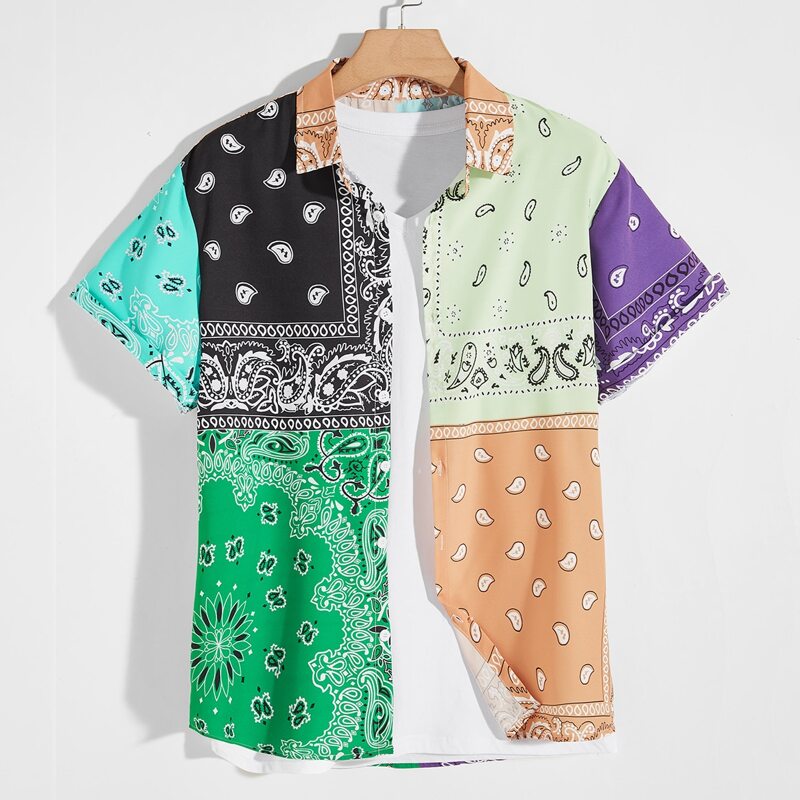 

Guys Paisley Print Shirt, Multicolor