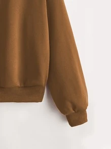 SHEIN Unity Áo nỉ Đồ họa Giải trí - màu nâu - Xem 3