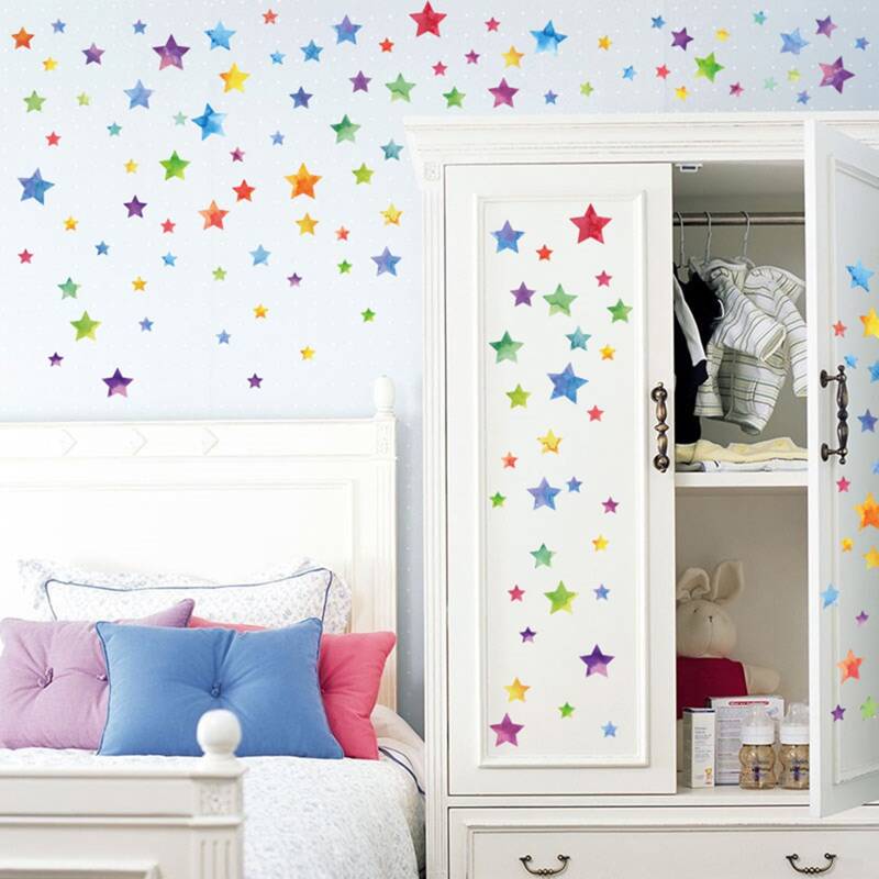 

1sheet Kids Star Print Wall Sticker, Multicolor