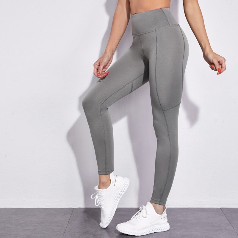 

Wide Band Waist Sports Leggings, Grey