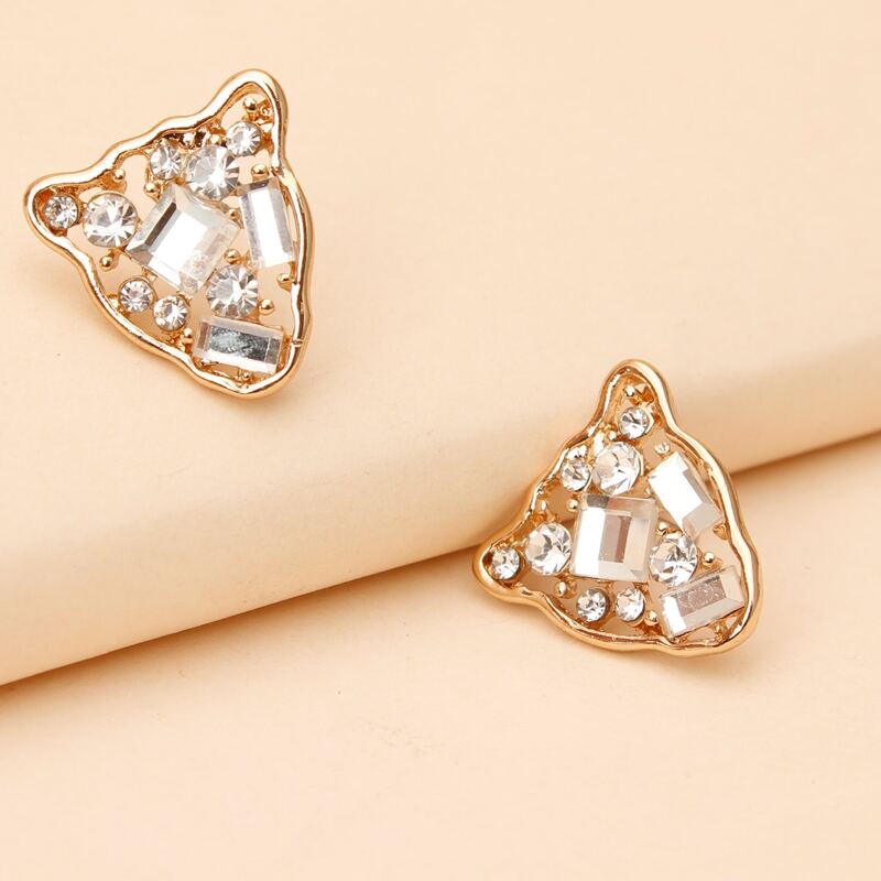 

Crystal Leopard Stud Earrings, Gold