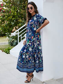 Seusyu 葉子和花卉圖案娃娃裙 - 彩色 - 查看 4