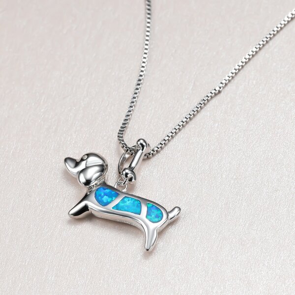 

Dog Charm Necklace, Silver