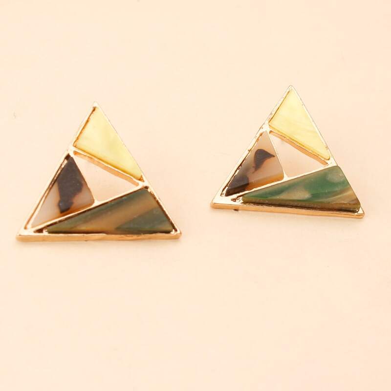 

Marble Triangle Stud Earrings, Multicolor