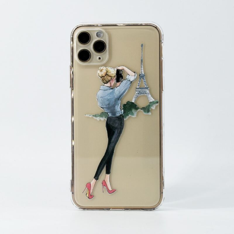 

Girl Print Clear iPhone Case, Multicolor