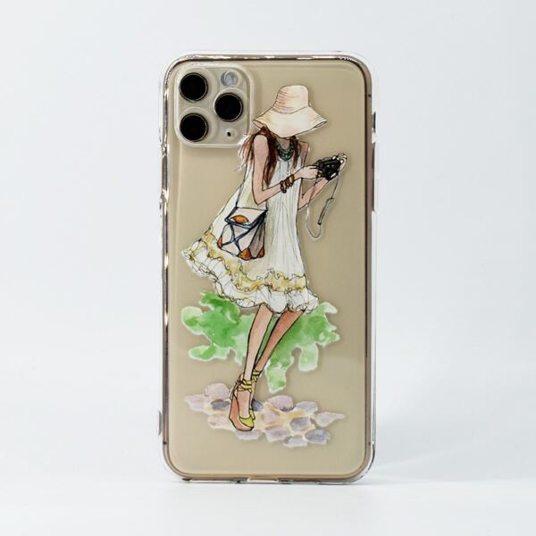 

Girl Print Clear iPhone Case, Multicolor