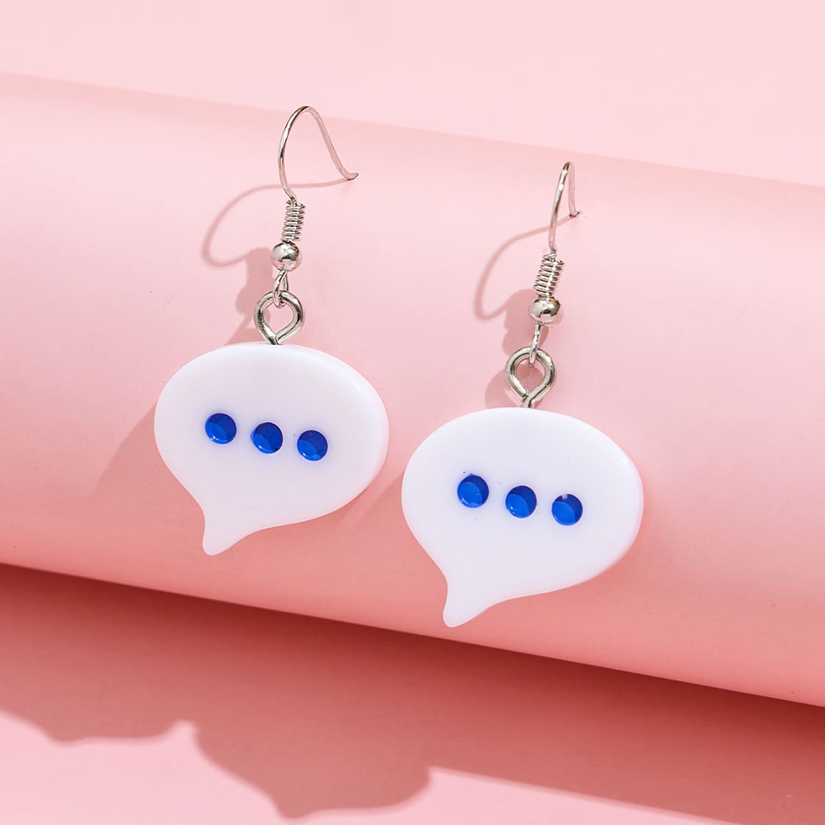 

Message Drop Earrings, White