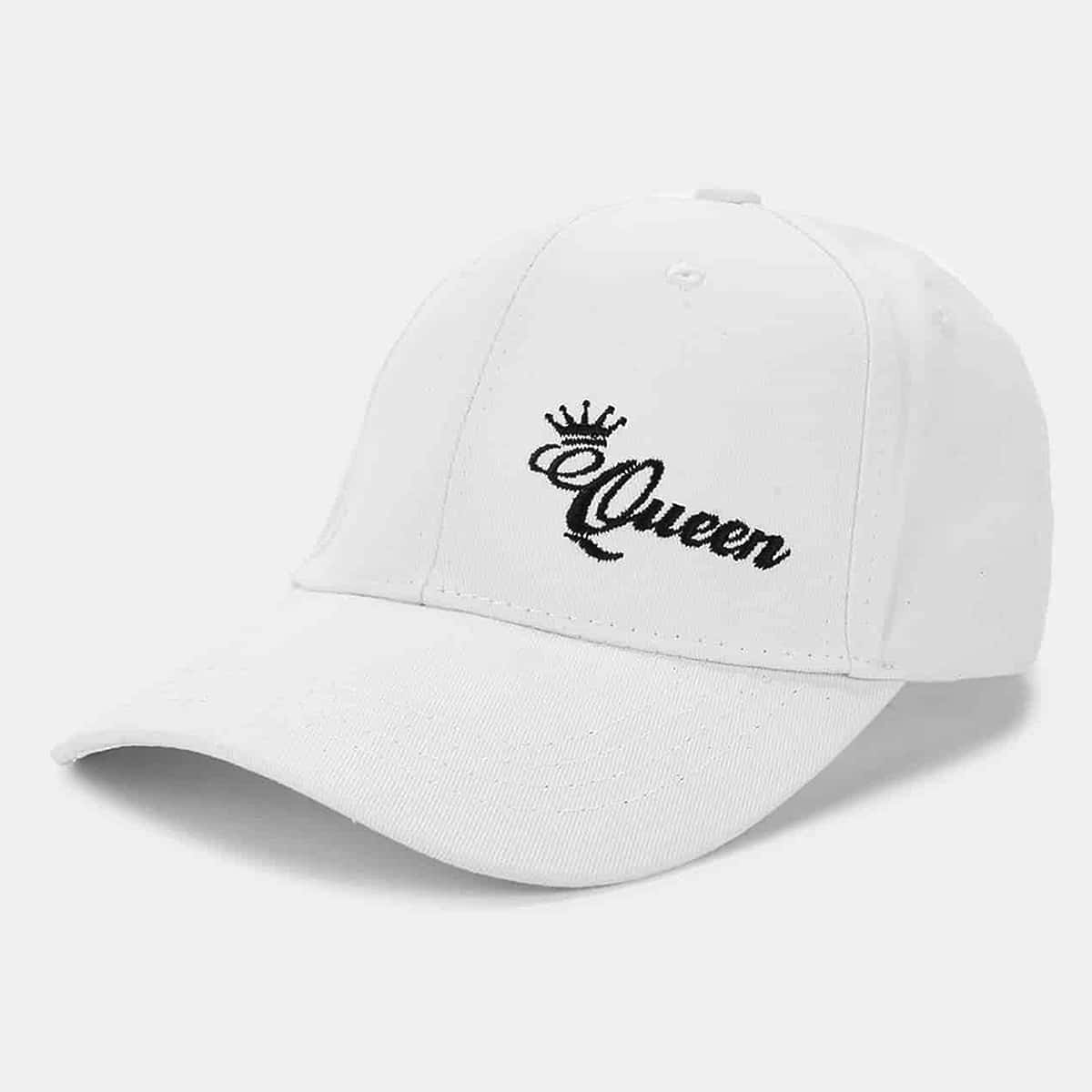 

Letter Embroidery Baseball Cap, White