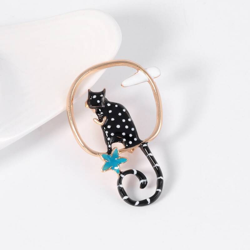 

1pc Cat Brooch, Black