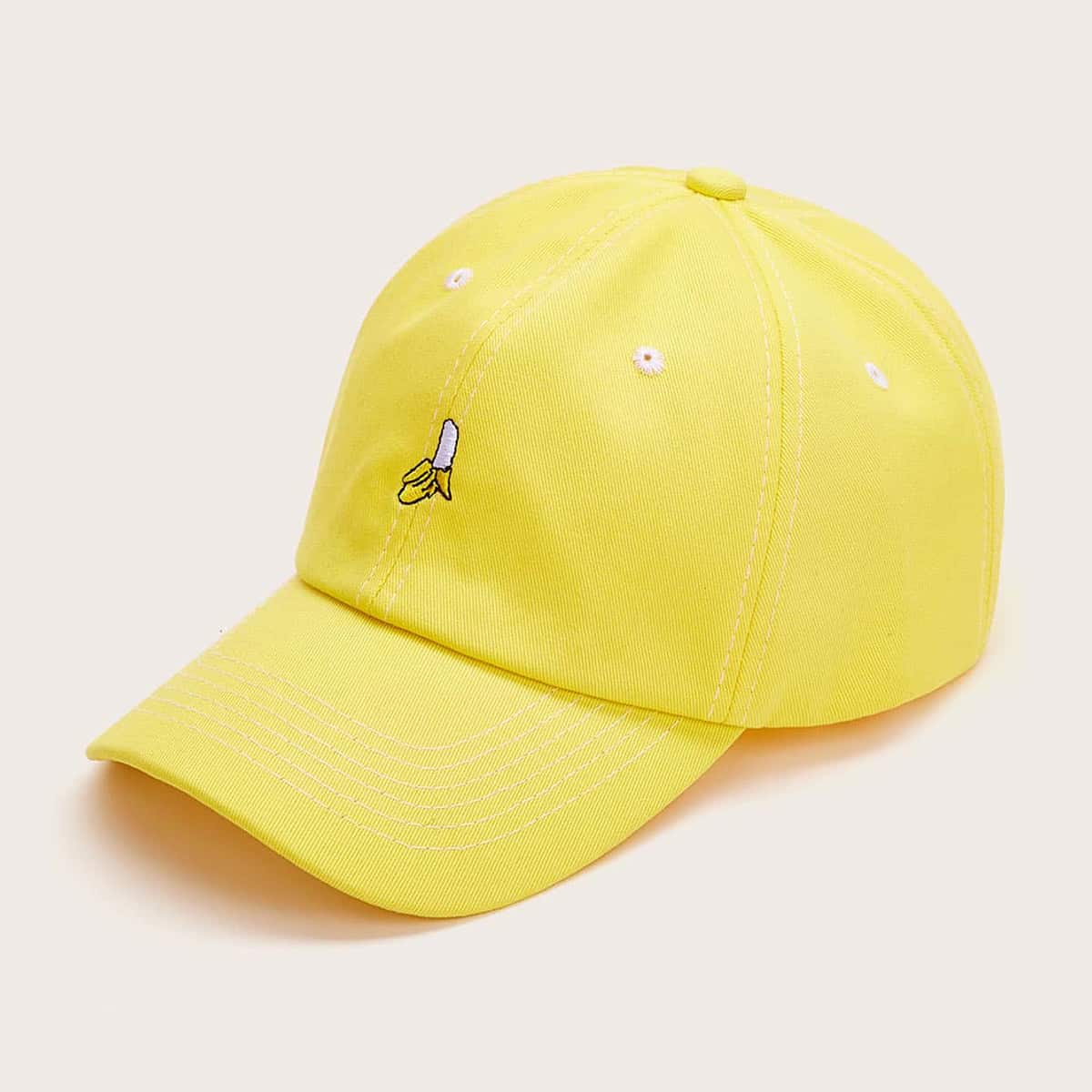 

Banana Embroidery Baseball Cap, Yellow