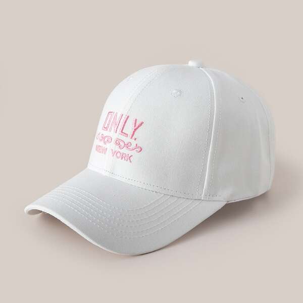 

Letter Embroidery Baseball Cap, White