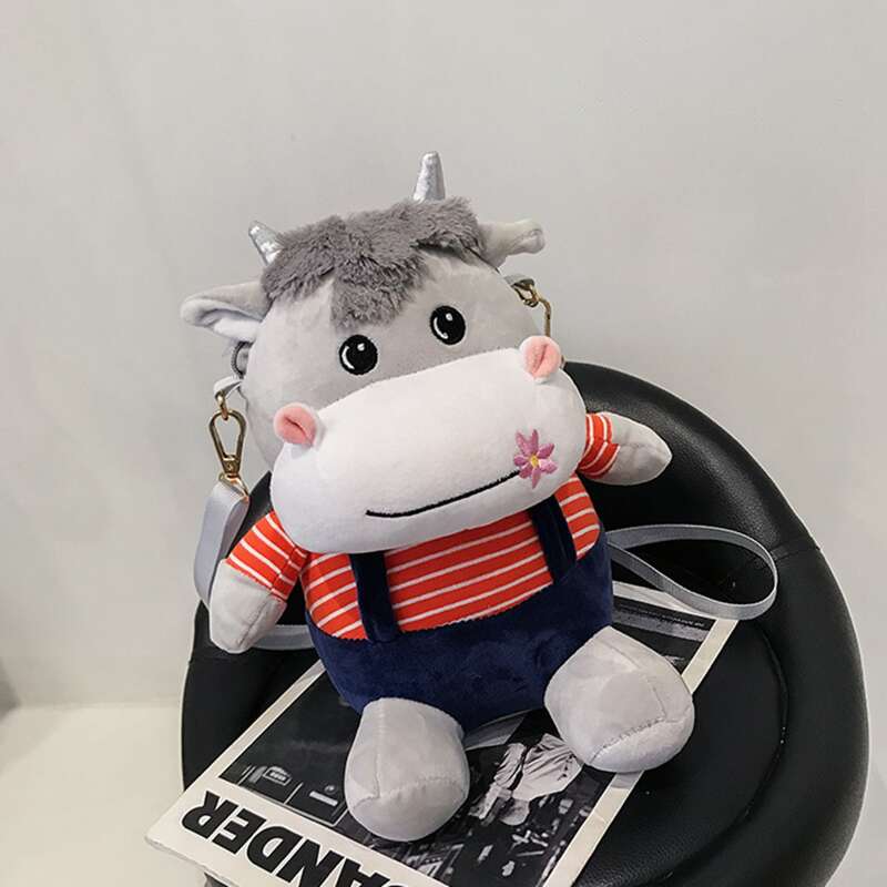 

Cartoon Calf Shaped Crossbody Bag, Grey