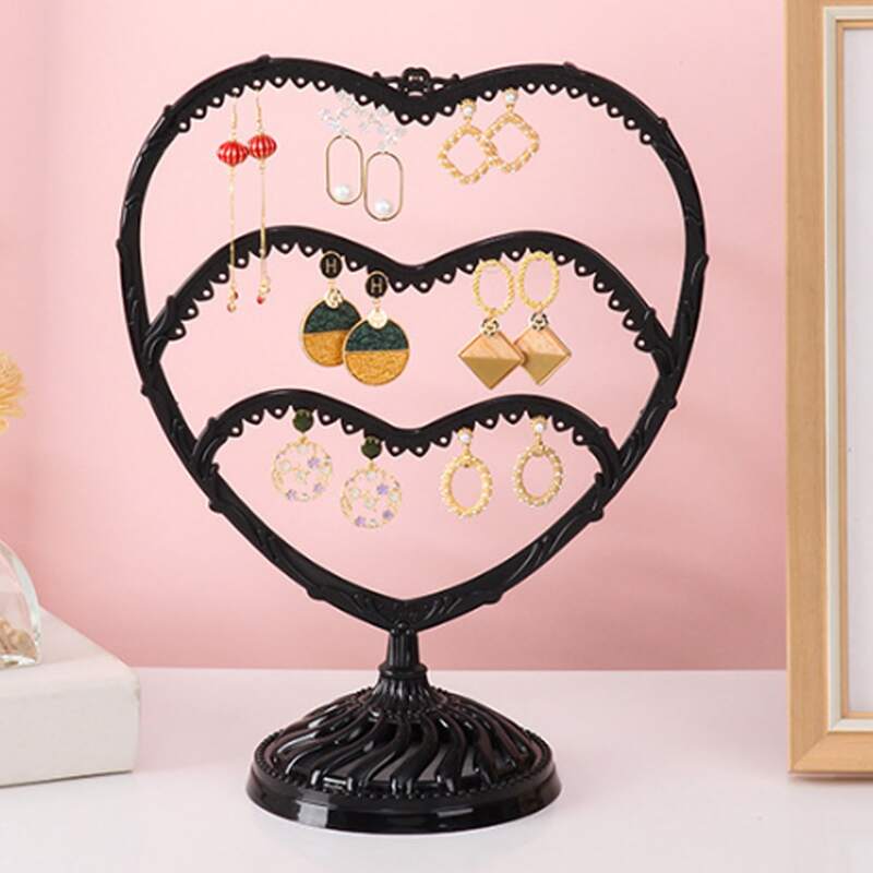 

1pc Heart Design Storage Rack, Black