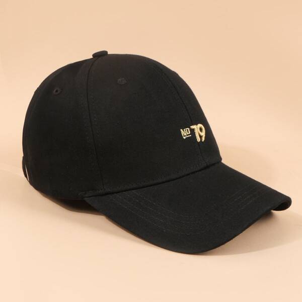 

Men Number Embroidery Baseball Cap, Black