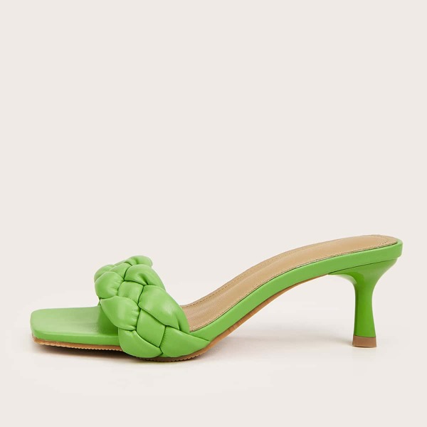 

Braided Design Mule Sandals, Green