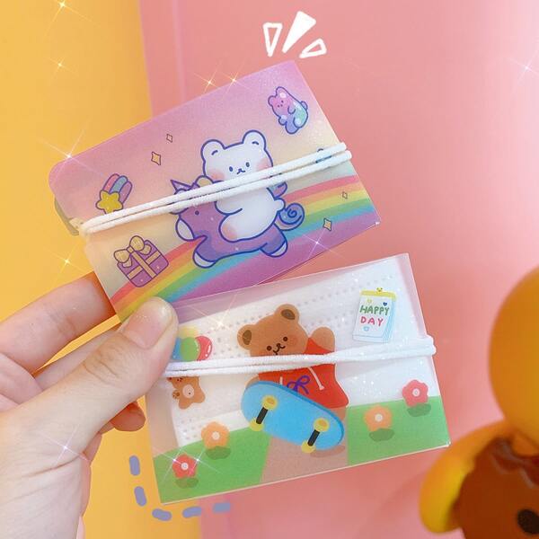 

3pcs Cartoon Graphic Random Face Cover Folder, Multicolor
