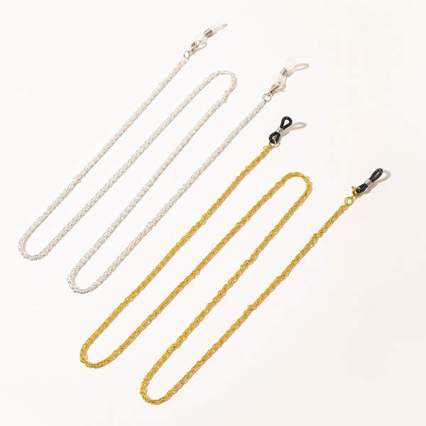 

2pcs Metal Face Mask Chain, Multicolor