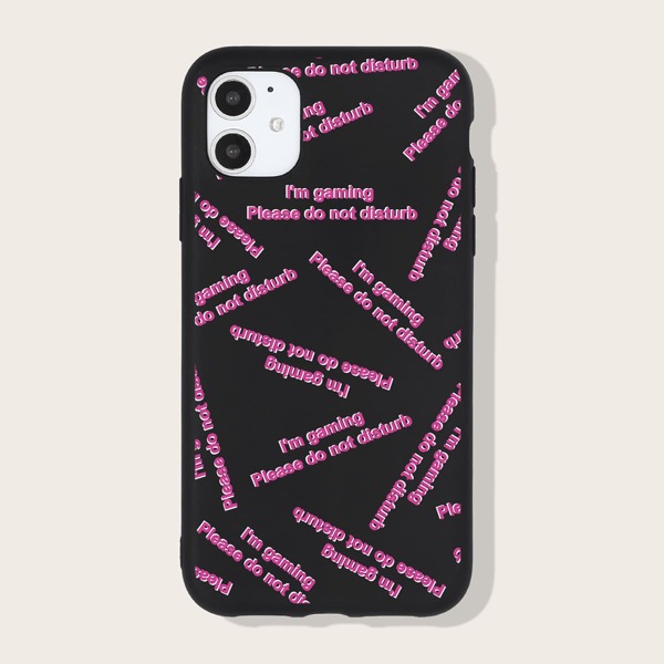 

Чехол для iPhone с текстовым принтом, Многоцветный