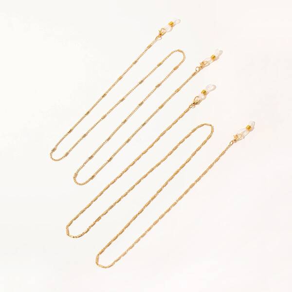 

2pcs Metal Face Mask Chain, Gold