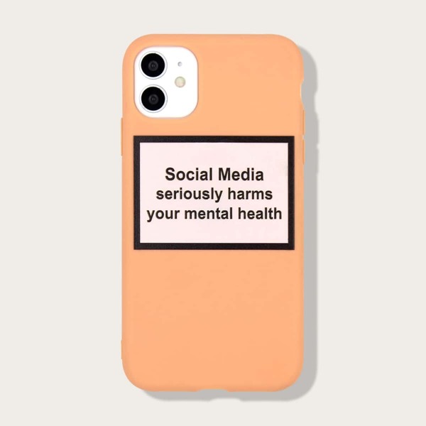 

Slogan Graphic iPhone Case, Coral orange