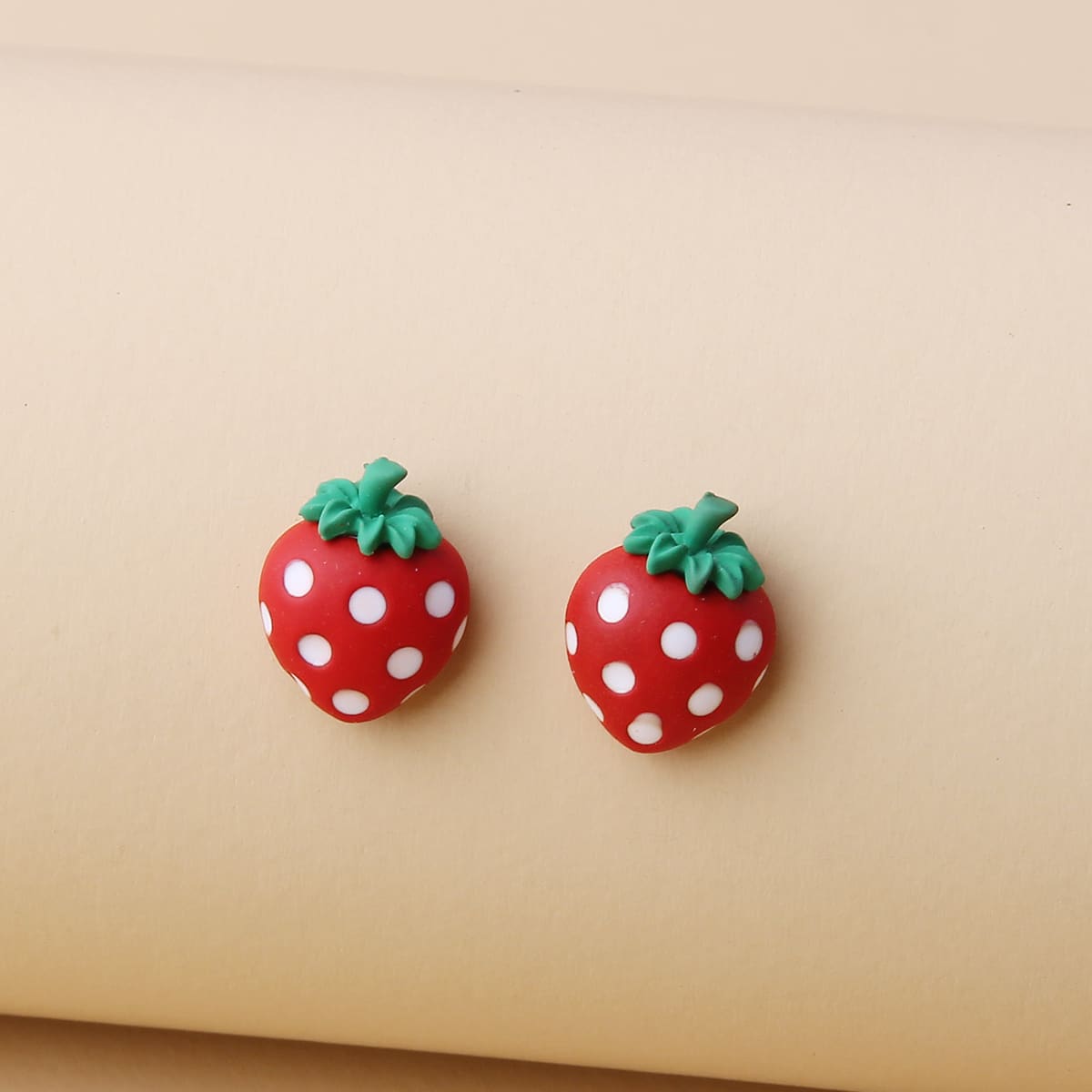 

Strawberry Stud Earrings, Red