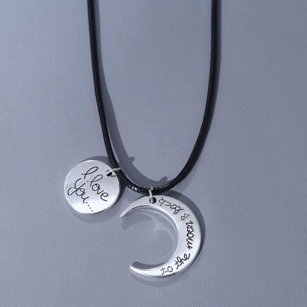 

Men Round Charm Necklace, Silver