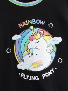 小女童卡通圖案百褶下擺洋裝