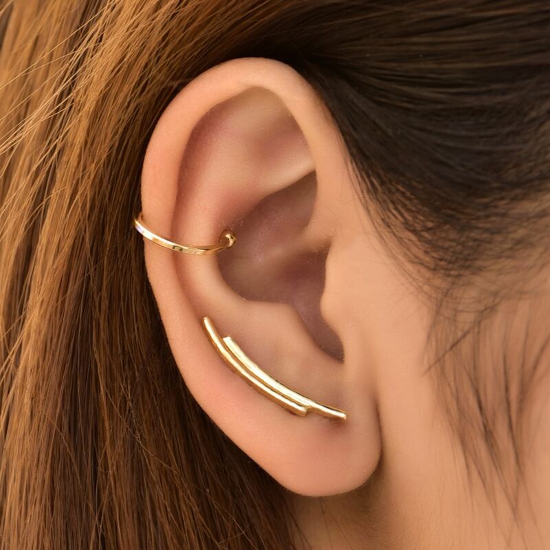 

3pcs Metal Ear Cuff, Gold