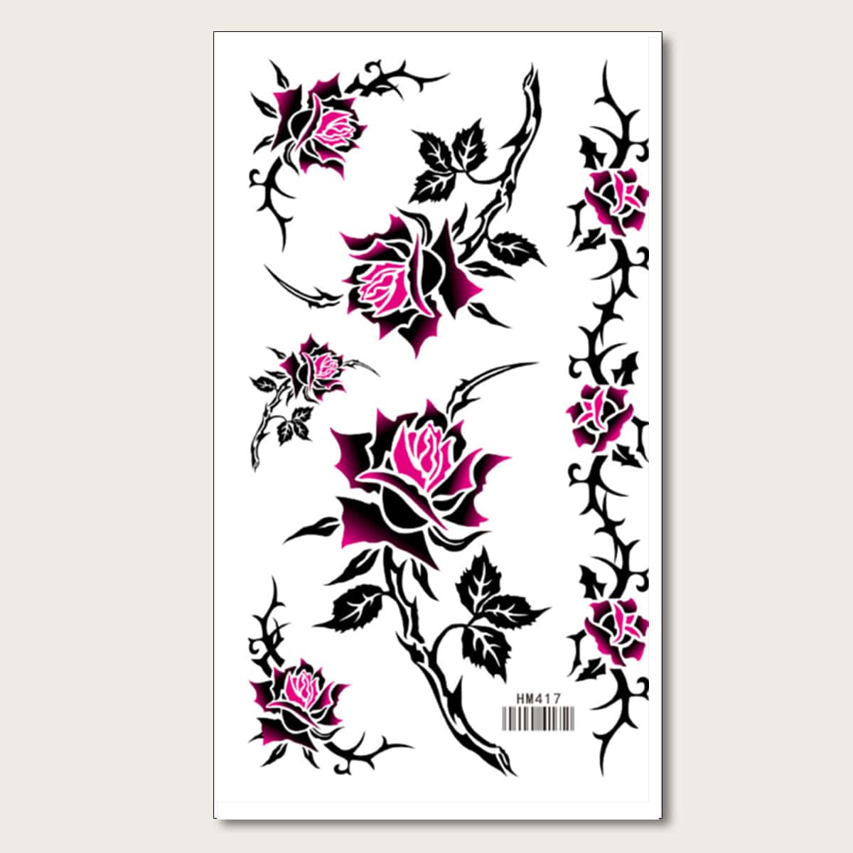

1sheet Flower Pattern Tattoo Sticker, Multicolor