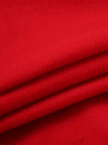 SHEIN EZwear Solid Thermal Lined Drawstring Hoodie - Red - View 8