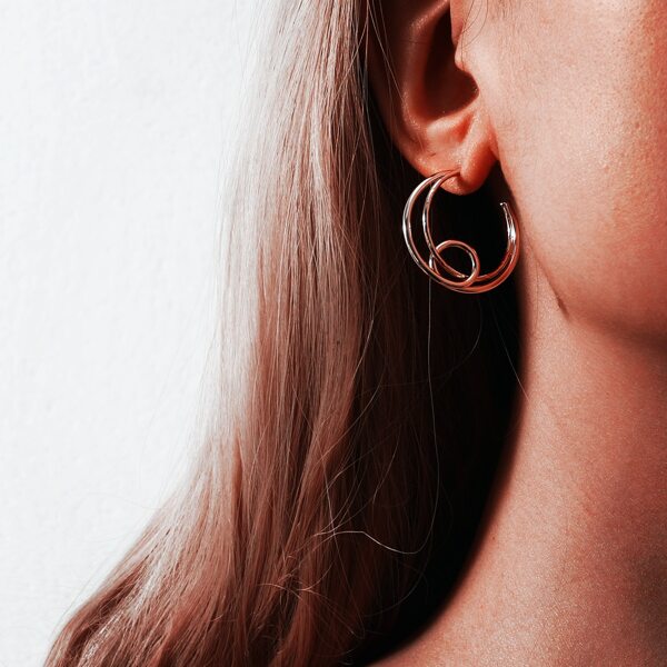 

Minimalist Open Hoop Earrings, Silver