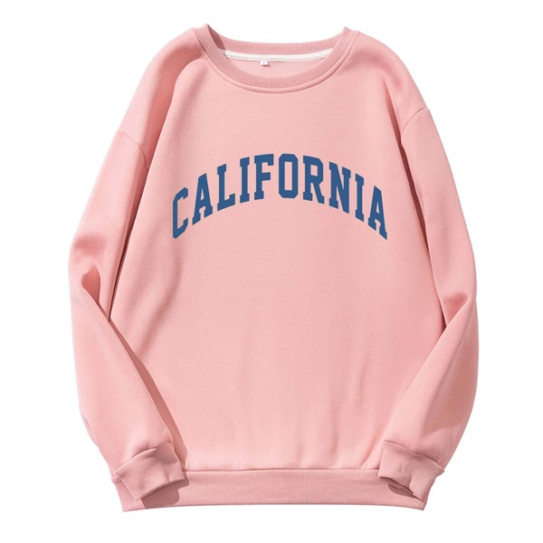 

Letter Graphic Drop Shoulder Thermal Sweatshirt, Baby pink