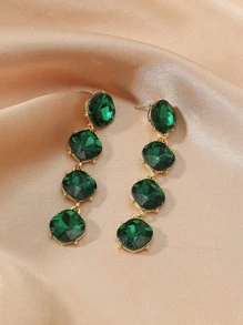寶石耳墜 - 綠色 - 查看 2
