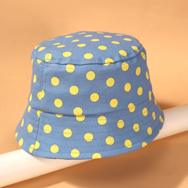 

Toddler Kids Polka Dot Print Bucket Hat, Blue