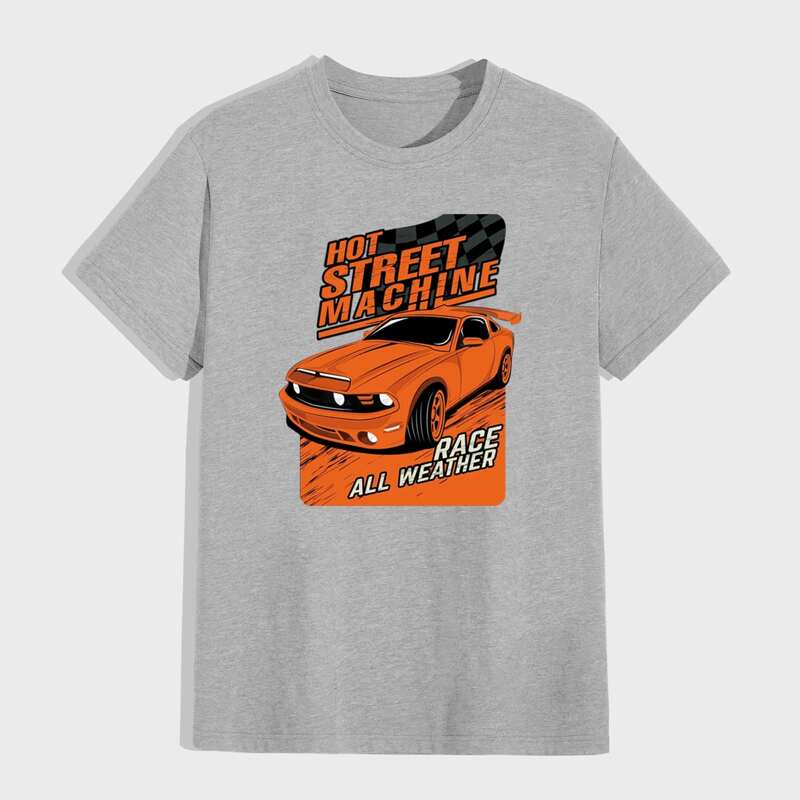 

Guys Letter Car Graphic Tee, Grey