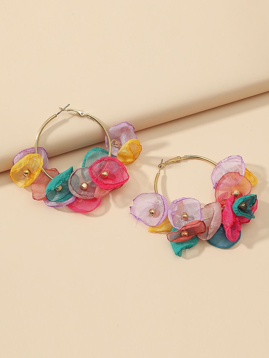 Hoa tai chi tiết hạt - Nhiều màu - Xem 1