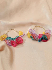 Hoa tai chi tiết hạt - Nhiều màu - Xem 2