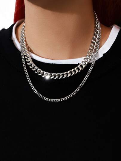 2шт ожерелье-цепочка - Топ-100 товаров на SHEIN