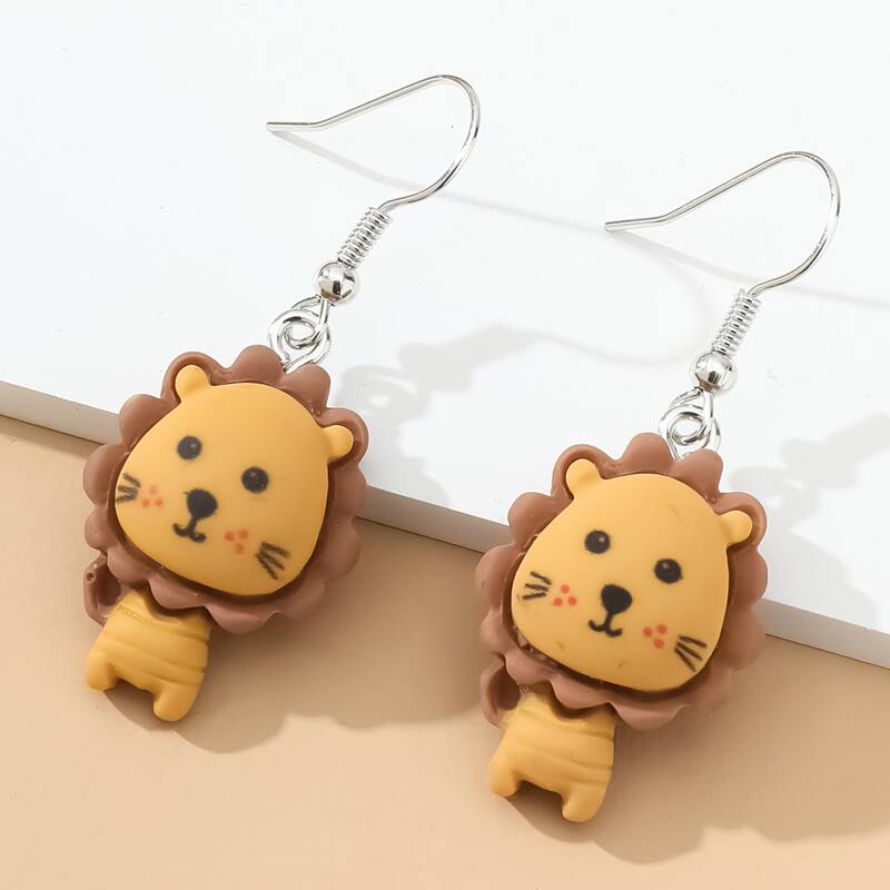 

Lion Drop Earrings, Multicolor