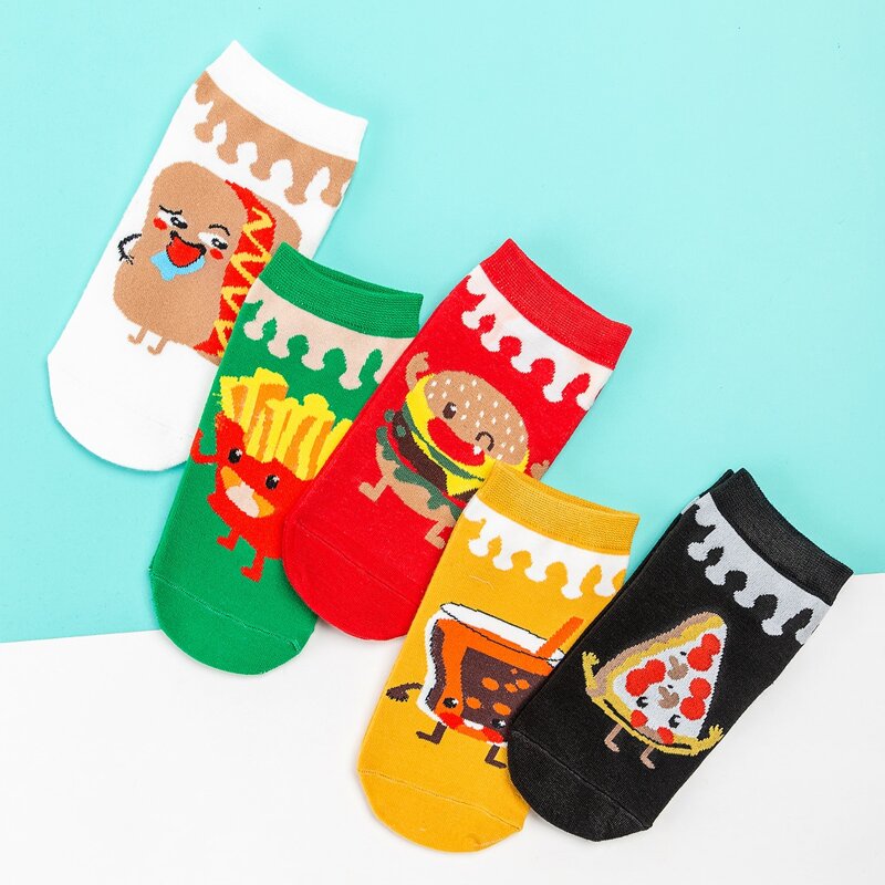 

5pairs Cartoon Graphic Ankle Socks, Multicolor